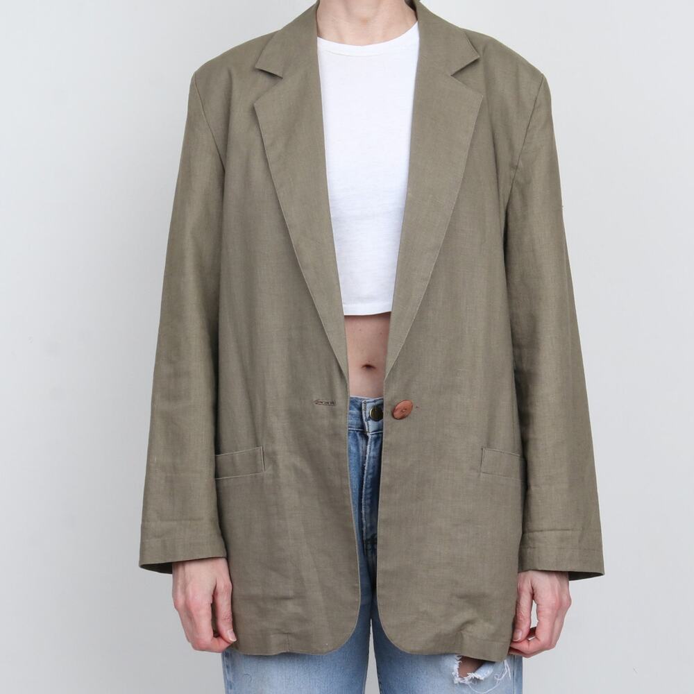 Vintage 90s Linen/Cotton Oversize Blazer Jacket Size L